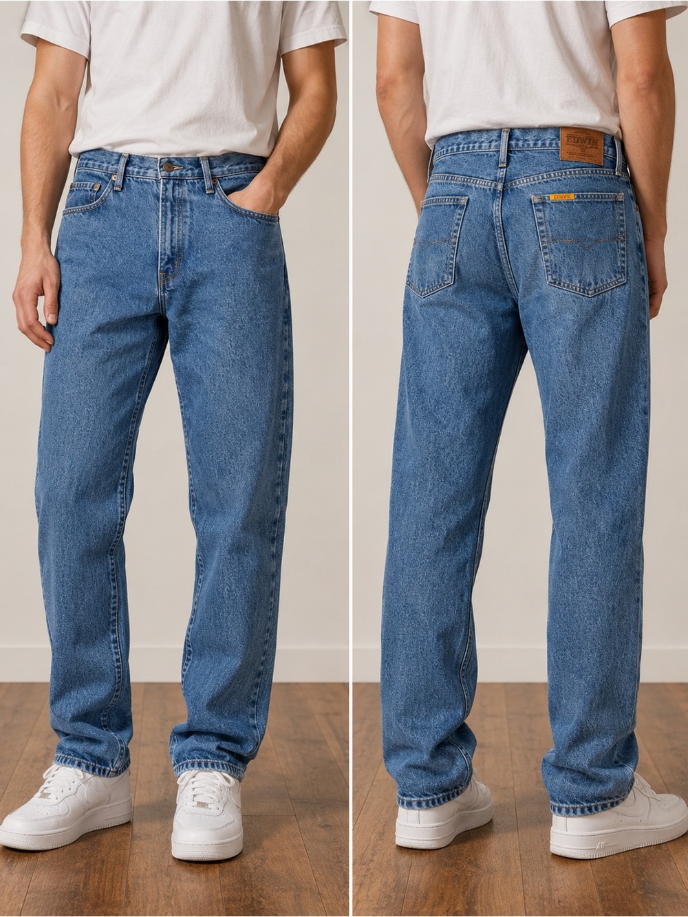 Vintage Edwin Jeans 36x36 Made in Canada Relaxed Fit 90s Blue Denim
